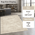 9x12 Area Rugs For Living Room Washable Rug Non-slip Beige - Walmart.com