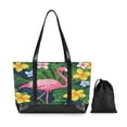 thumbnail image 7 of FORMRS Canvas Laptop Tote Bag for Women with 15.6" Computer Compartments Shoulder Handbag, Pink Flamingo Pattern, 7 of 7