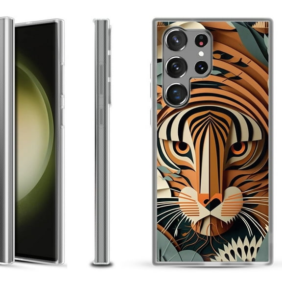 Slim-Fit Fashion Phone Case for Samsung Galaxy S23 Ultra, by OneToughShield ® - Tiger Art