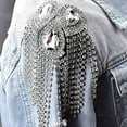 thumbnail image 6 of Sunsanly Rhinestone Tassel Shoulder Epaulet Spike Chain Shoulder Badge Brooch Pins for Man Woman-Golden, 6 of 8