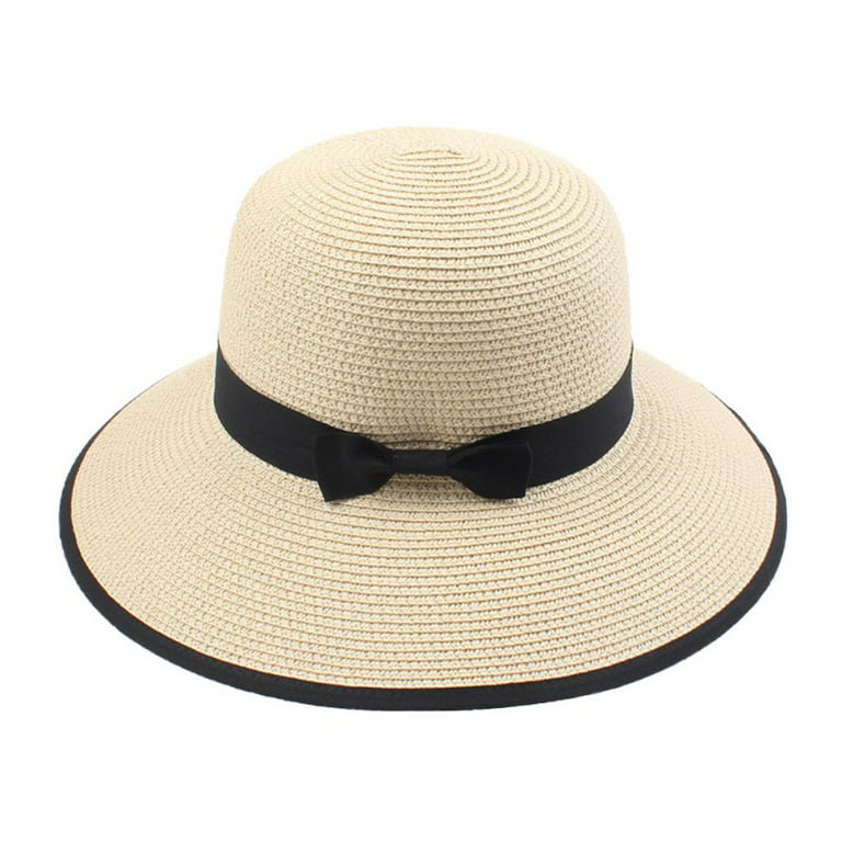 Womens UPF50 Foldable Summer Panama Hat Wide Brim Fedora Sun Straw Hat  Beach Hat Sun Hat Foldable Gardening Hiking Cap for Women 