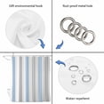 thumbnail image 5 of Light Blue Grey Stripe Waterproof Fabric Shower Curtain,Modern Farmhouse Vertical Striped Waterproof Fabric Shower Curtain for Bathroom Curtains Bathtubs Shower Curtains with 12 Hooks Standard 72x72, 5 of 8