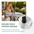 thumbnail image 6 of Gray Waves Coastal Round Outdoor Tablecloth with Umbrella Hole Zipper, Grey Ombre Summer Beach Oceans Elastic Fitted Table Cover, Waterproof Table Cloth for Patio Picnic Party Fits 36"-44", 6 of 9