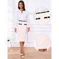 thumbnail image 2 of DARING DIVA Women's Knee Length Tweed Skirt with Belt Decor X-Large Light Pink, 2 of 6