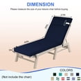 thumbnail image 4 of 72×21×3in Outdoor Chaise Lounge Cushions, Replacement Patio Chair Cushion With Headres, Waterproof Sun Lounger Cushions（1pc Navy blue）, 4 of 6