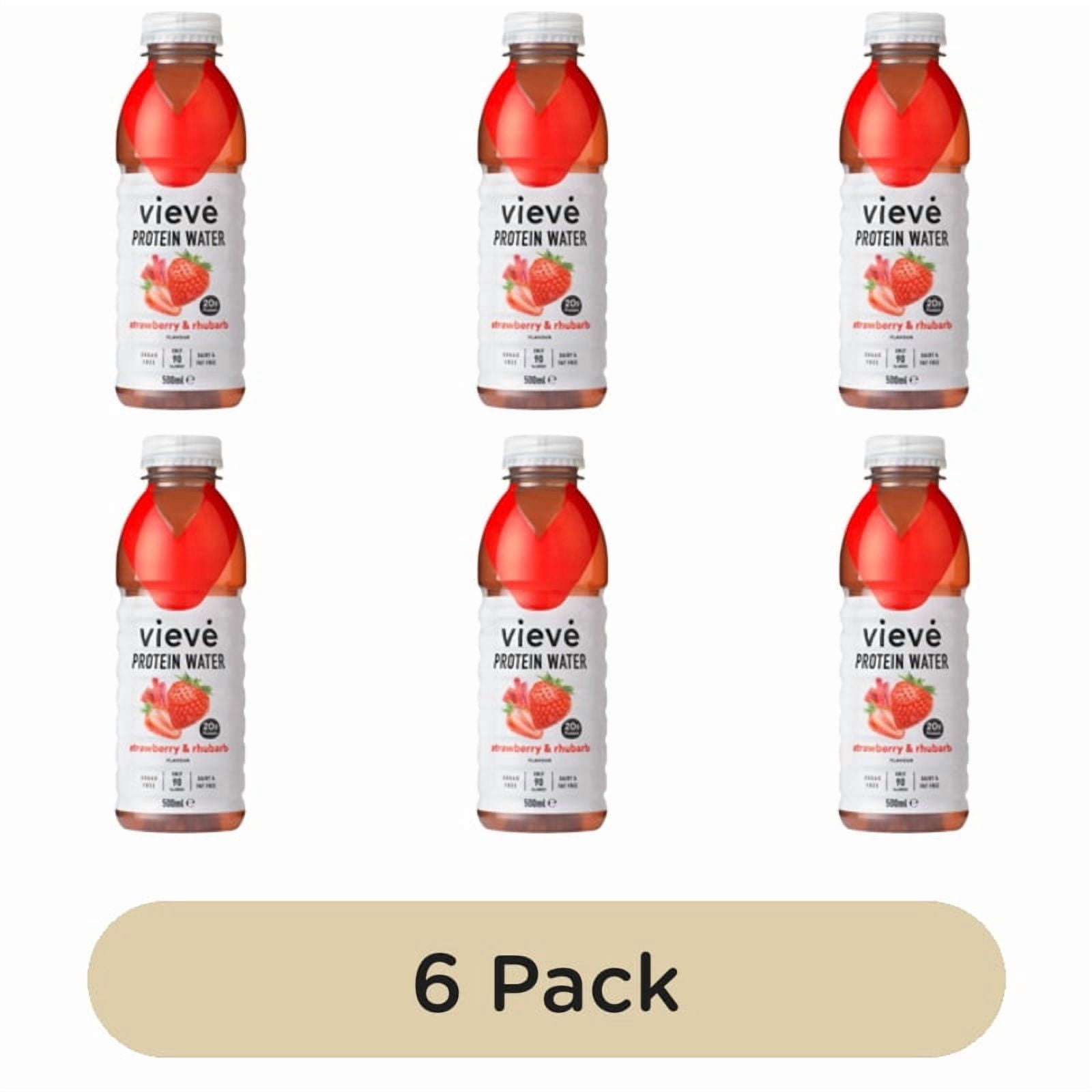 Vieve Protein Water Strawberry & Rhubarb 500ml, British Import (Pack of 6)
