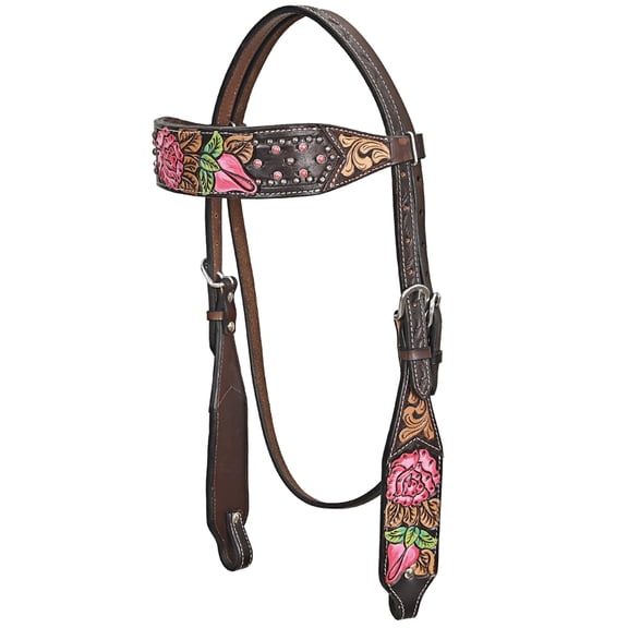 HILASON Western Horse Headstall American Leather Brown