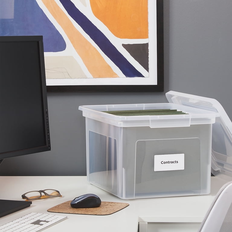 Staples Plastic Hanging File Storage Box, Clear, Stackable photo 8
