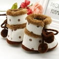 thumbnail image 2 of Newborn Baby Boys Girls Winter Snow Boots Infants Warm Crib Shoes Booties, Coffee, 2 of 6