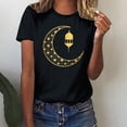 thumbnail image 2 of Penkiiy Muslim Ramadan T-Shirt for Women Women's Cute Graphic T-Shirts Crewneck Short Sleeve Moon PrintCasual Tee Tops XL Black, 2 of 6