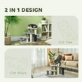 thumbnail image 4 of PawHut 20" Cat Tree Tower 3 Steps Pet Stairs with Tickling Post, Light Grey, 4 of 10