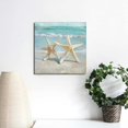thumbnail image 3 of FANNA Wall Art: Ocean Artwork Starfish Seashell &amp; Sand Dollar Pictures Prints Seascape Wall Decor for Bedroom 20x20in, 3 of 5