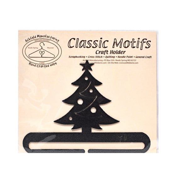 Classic Motifs Christmas Tree 6 Inch Charcoal Split Bottom Craft Holder