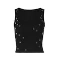 thumbnail image 6 of Lixiuxyad Women's Camisole Summer Camisole Top With Beaded Neckline Elegant Sleeveless Tank For Casual Wear And Layering,Black, 6 of 6