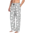 thumbnail image 2 of Uemuo Rabbit And Cloud Pattern Men's Wide Leg Palazzo Lounge Pants with Pockets Light Weight Loose Comfy Casual Pajama Pants-Large, 2 of 9