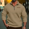 thumbnail image 2 of Mens Polo Sweatshirt Quarter Zip Pullover Heavyweight Long Sleeve Casual Thermal Reaxed Fit Sweatshirts for Men, 2 of 6