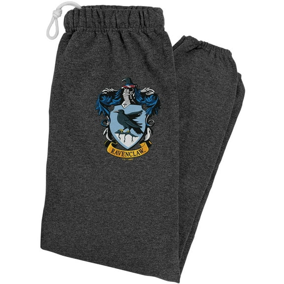 Harry Potter Ravenclaw Crest Unisex Jogger Sweatpants for Men and Women, Charcoal Heather, Small