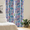 thumbnail image 2 of Ambesonne Tropical Curtains, Colorful Pattern Leaf Plot, Pair of 28"x84", Dark Seafoam and Pale Purple, 2 of 5