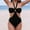 Black, variant on Jacenvly 2024 Plus Size Bikini Swimsuits for Women Clearance Quick Drying Women's Fashionable Comfortable Solid Color Camisole Swimsuit Multicolor Trendy Summer Beach Dresses Black