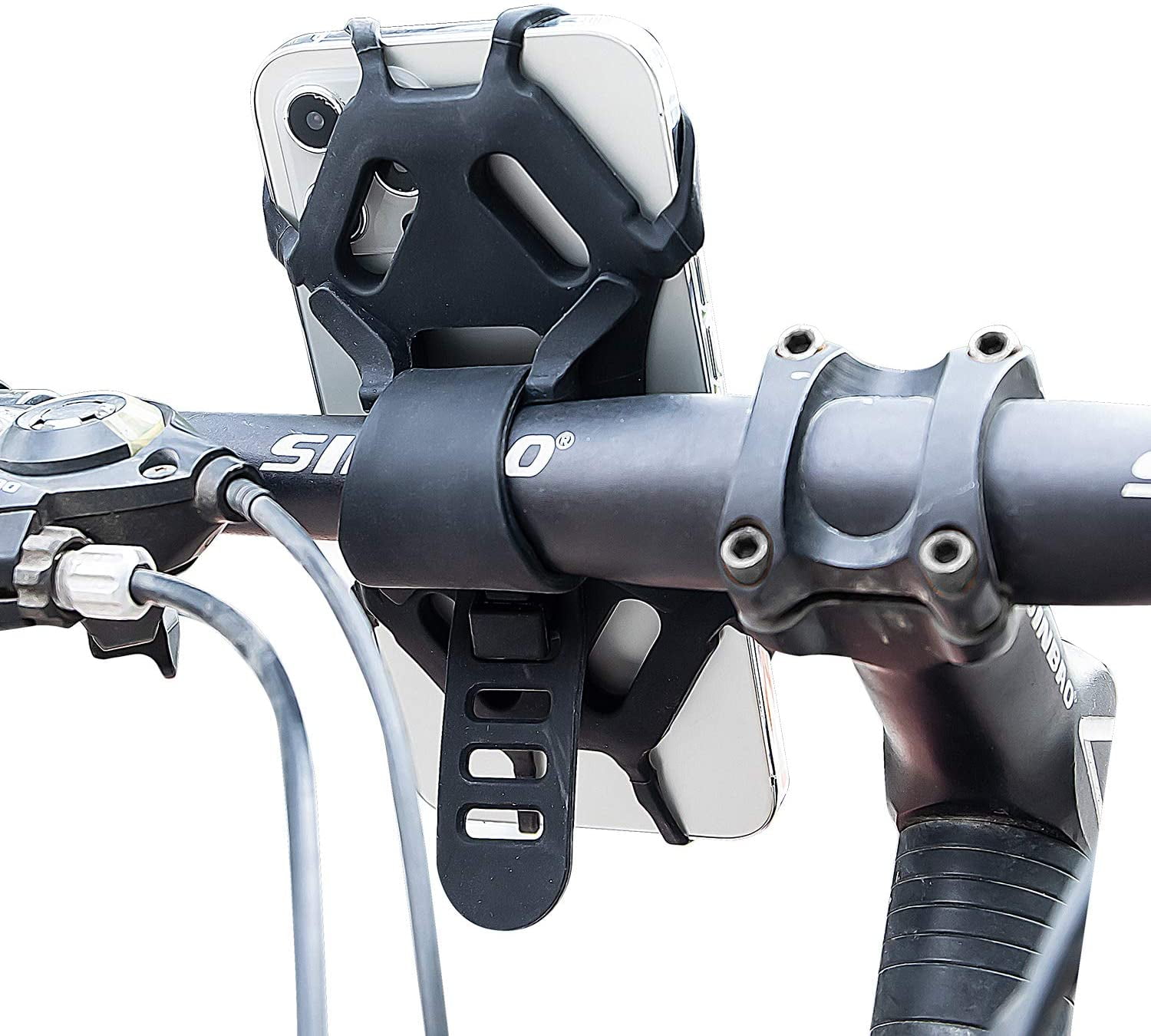 Bike Phone Mount, WixGear (2 Pack) Universal Rubber Bike Phone Holder