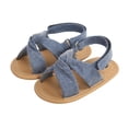 thumbnail image 1 of Diconna Breathable Summer Baby Girls Sandals, Solid Color Soft Sole Shoes, 1 of 7