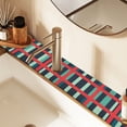 thumbnail image 2 of Yayeee Faucet Mat for Kitchen Sink 14.7" Diatomite Long Splash Guard Pad, Green Plaid, 2 Pack, 2 of 7