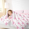 thumbnail image 4 of Feelyou Kawaii Pink Bowknot Twin Comforter Sets, Cartoon Love Heart Bedding Set, 2-Piece, 4 of 8