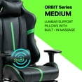 thumbnail image 4 of Hdcanada Orbit Series Chaise de Jeu Style Course, Chaise Ergonomique Inclinable en Cuir avec Repose-Pieds et Support Lombaire Massage - Vert, 4 of 10