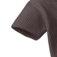 thumbnail image 4 of Busydd Newborn Clothes Onesie 0-24 Months Comfortable Solid Color Knit Ribbed Baby Boy Romper Summer Breathable Short Sleeve Round Neck Button Infant Girl Clothes 18-24 Months, 4 of 5