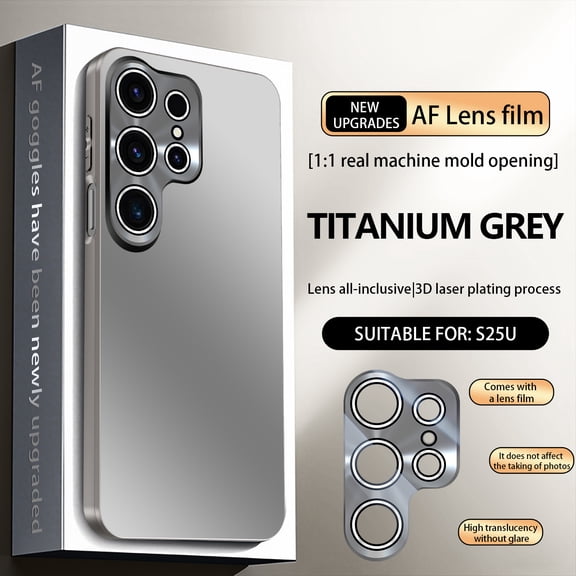 Ultra Thin Case Compatible with Samsung Galaxy S24 Ultra, Minimalist Matte Back Cover with Full Camera Protection, Luxury Anti-Scratch Shockproof Slim Shell For Samsung Galaxy S24 Ultra, Titaniumgray
