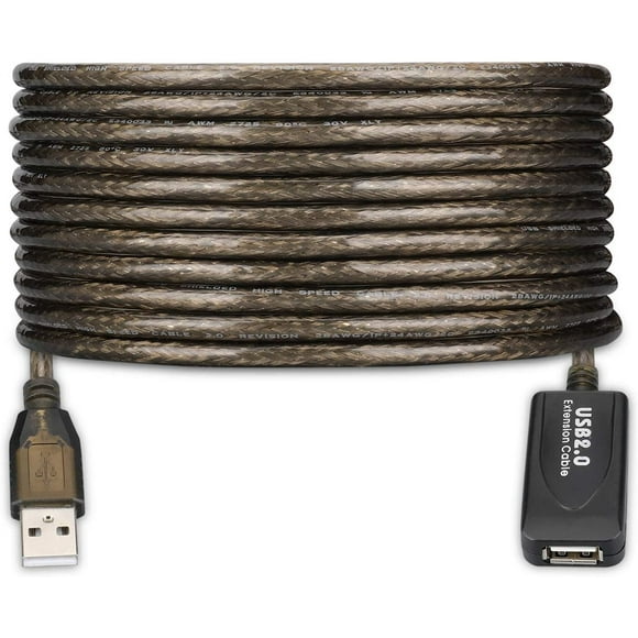 USB 2.0 Type un Mâle à un Câble d'Extension de Répéteur Actif Femelle Haute Vitesse 480 Mbps (15FT-5M)