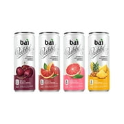 Bai Bubbles Sparkling Water, Voyager Variety Pack, Antioxidant Infused, 11.5 Fl. Oz Can, 12 count, 3 each of Bolivia Black Cherry, Gimbi Pink Grapefruit, Peru Pineapple, Jamaica Blood Orange