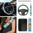 thumbnail image 3 of Yuyamidu Capybara Car Seat Cover Set of 12 Cute Auto Bucket Seat Covers Steering Wheel Cover Seat Belt Pad Armrest Cover Garbage Bin Air Vent Pocket Rearview Mirror Cover Coasters Keychain, Blue, 3 of 7