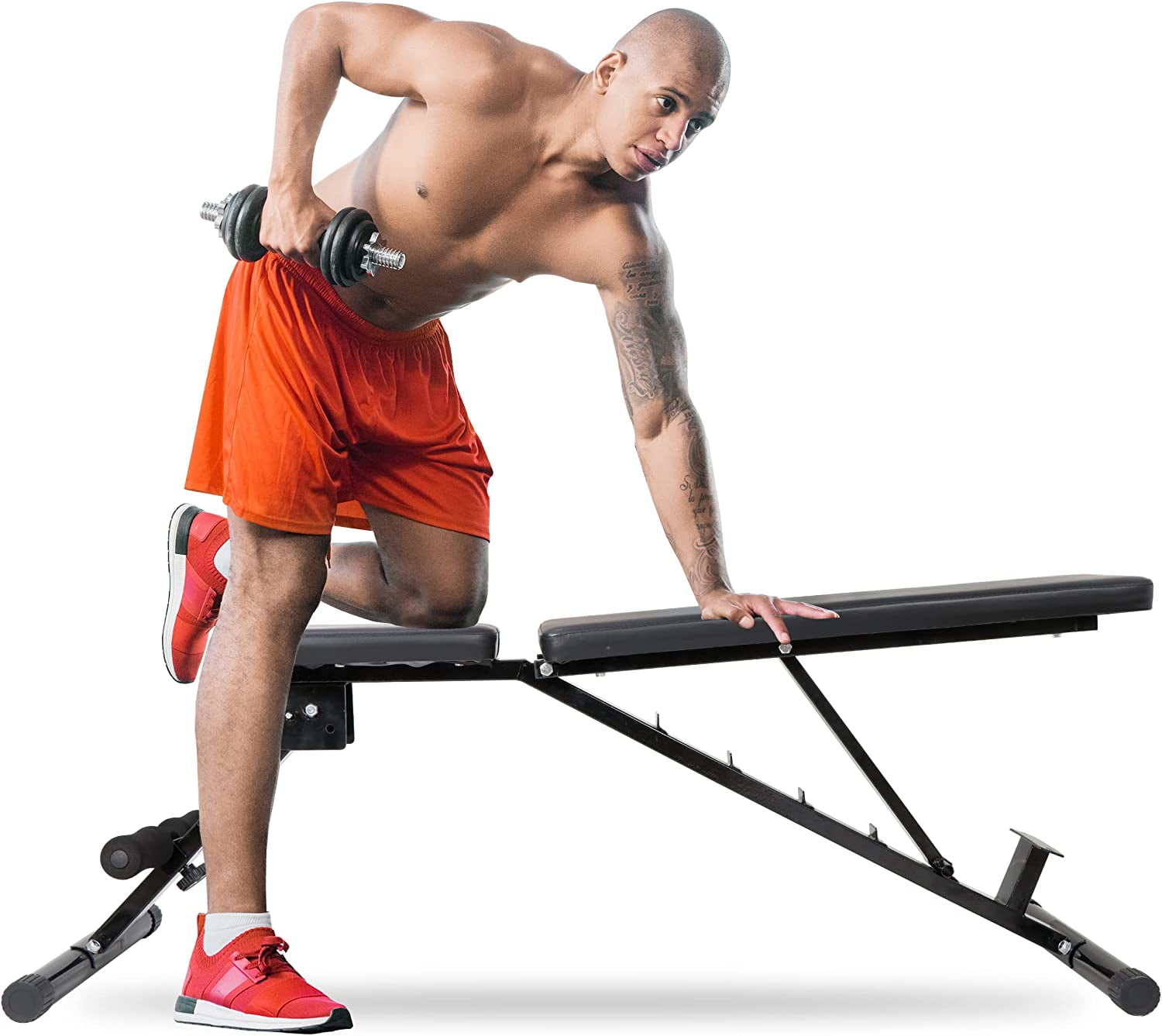 Weight Bench Adjustable, Foldable Workout Benches Multi-purpose Full Body Exercise Incline Decline Bench for Home Gym Strength Training,