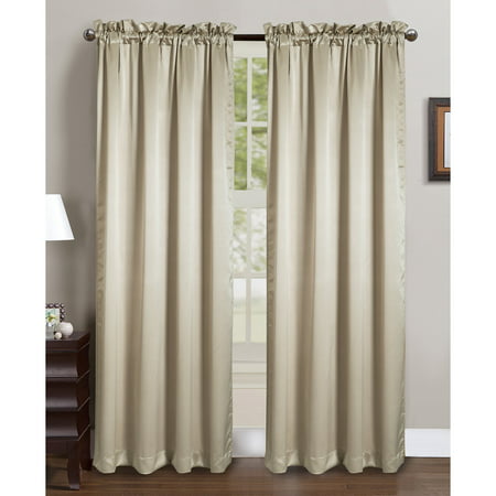 Lavon Crushed Satin 54 x 84 in. Rod Pocket Single Curtain Panel, Beige ...