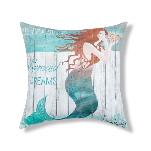 Mermaid Dreams HD Indoor/Outdoor Throw Pillow, 18" x 18"