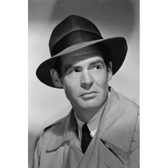 Robert Ryan in Act of Violence Film Noir trench coat fedora 24x36 Poster