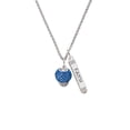 thumbnail image 2 of Delight Jewelry Silvertone Blue Crystal Sparkle Spinner Silvertone Believe Faith Prayer Hope Bar Charm Necklace, 23", 2 of 4