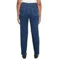 thumbnail image 2 of Alfred Dunner Womens  Super Stretch Faux Fly Denim Medium Length Pant, 2 of 6