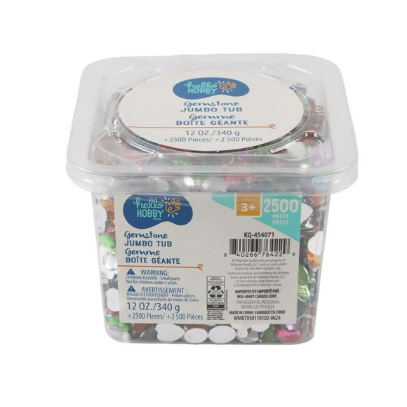 Hello Hobby Gemstone JUMBO TUB for Kids Crafts, Gemstone JUMBO TUB