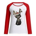 thumbnail image 3 of Puntoco Tallas grandes Mujer Manga larga Navidad Impreso O-cuello tops Camiseta Blusa Puntoco Puntoco-619, 3 of 4