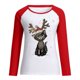thumbnail image 3 of Pntutb Tallas grandes Mujer Manga larga Navidad Impreso O-cuello tops Camiseta Blusa Pntutb Pntutb-619, 3 of 4