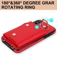 thumbnail image 4 of Allytechgroup Wallet Case for Apple iPhone XS Max, RFID Blocking Crossbody Shoulder Strap Hand Wrist Cards Holder Ring Stand Bumper Drop Protection Phone Case for Girls Women, Red, 4 of 9
