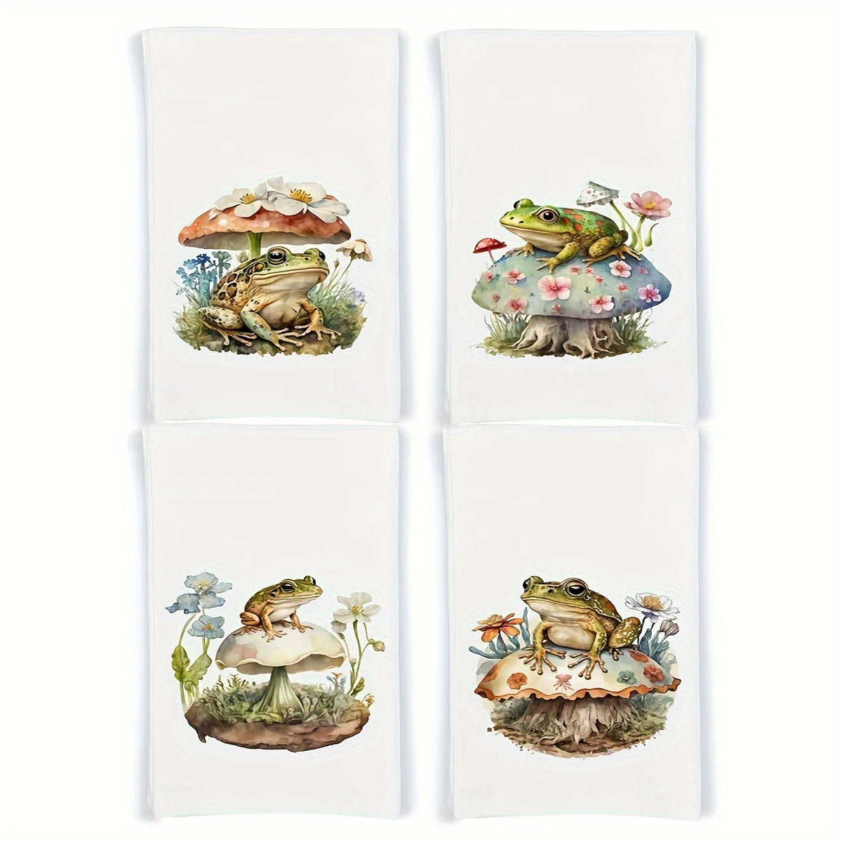 2pcs Frog And Mushroom Flour Bags Kitchen Dish Towel Towel, Funny Tea Towel Absorbent Multipurpose, Suitable For Cooking Baking Home Decor Housewarming Hostess Birthday Mother's Day Gift