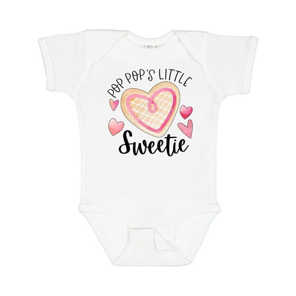 Inktastic Pop Pop's Little Sweetie with Pink Heart Cookie Boys or Girls Baby Bodysuit