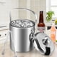 thumbnail image 5 of Cubiteras, Cubitera de doble pared de acero inoxidable de 1,2 litros con pinzas y tapas, Cubitera gruesa Cubitera de hielo con pinzas para fiestas, vino, cervezas, etc. -14×25cm (Silver1, 1) Vhermosa WL-00279, 5 of 5