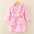 thumbnail image 2 of Dagaeig Flannel Toddler Kids Robe Baby Boys Girls Cartoon Bathrobes Hooded Warm Flannel Night Robe Sleepwear Pajamas Pjs Homewear for 2-7 Years 5-6 Years, 2 of 4