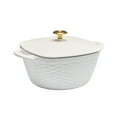 thumbnail image 3 of Tramontina Prisma 7-Quart Enameled Cast Iron Square Dutch Oven with Lid, Satin White with Gold Knob, Oven-Safe, 3 of 8