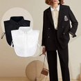 thumbnail image 5 of CAILDANL Shirt Fake Collar Black Side Embroidery Chiffon Decorative Collar, 5 of 6