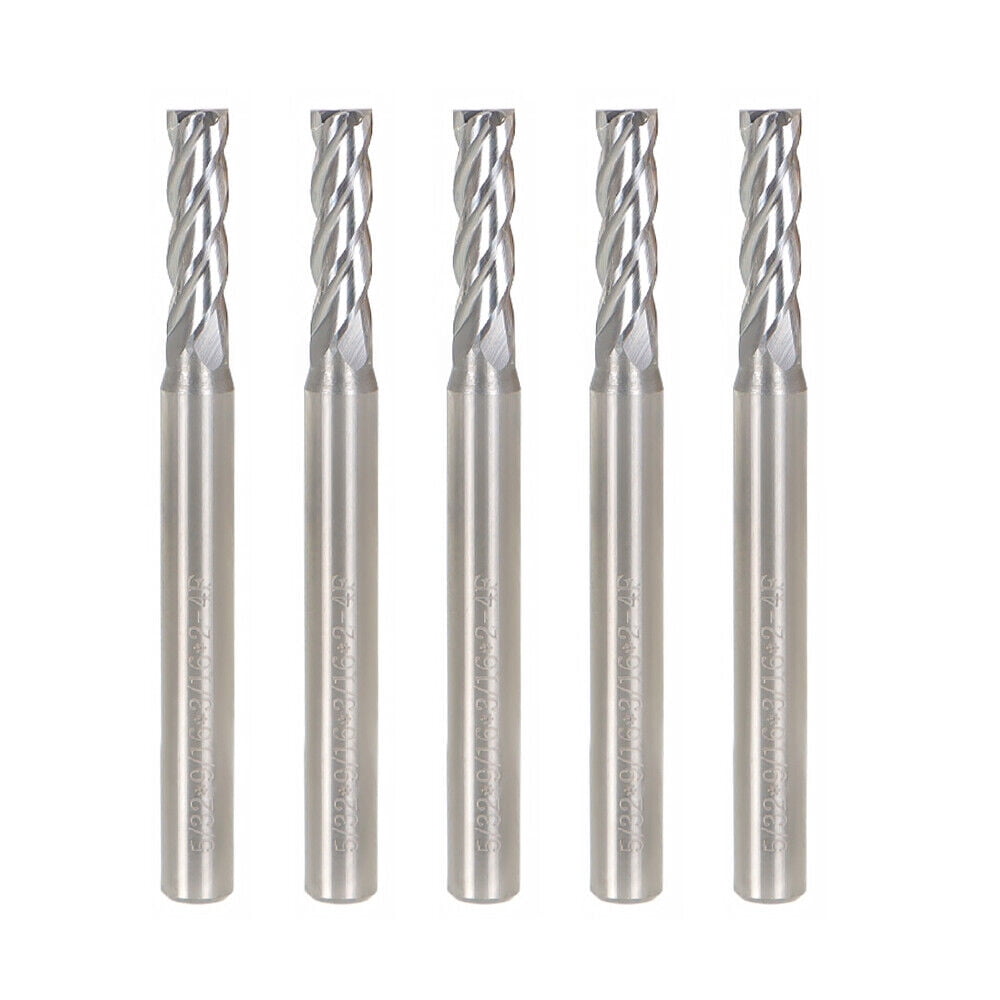 munirater 5× 5/32" 4 Flute Carbide End Mill 2" Overall Length